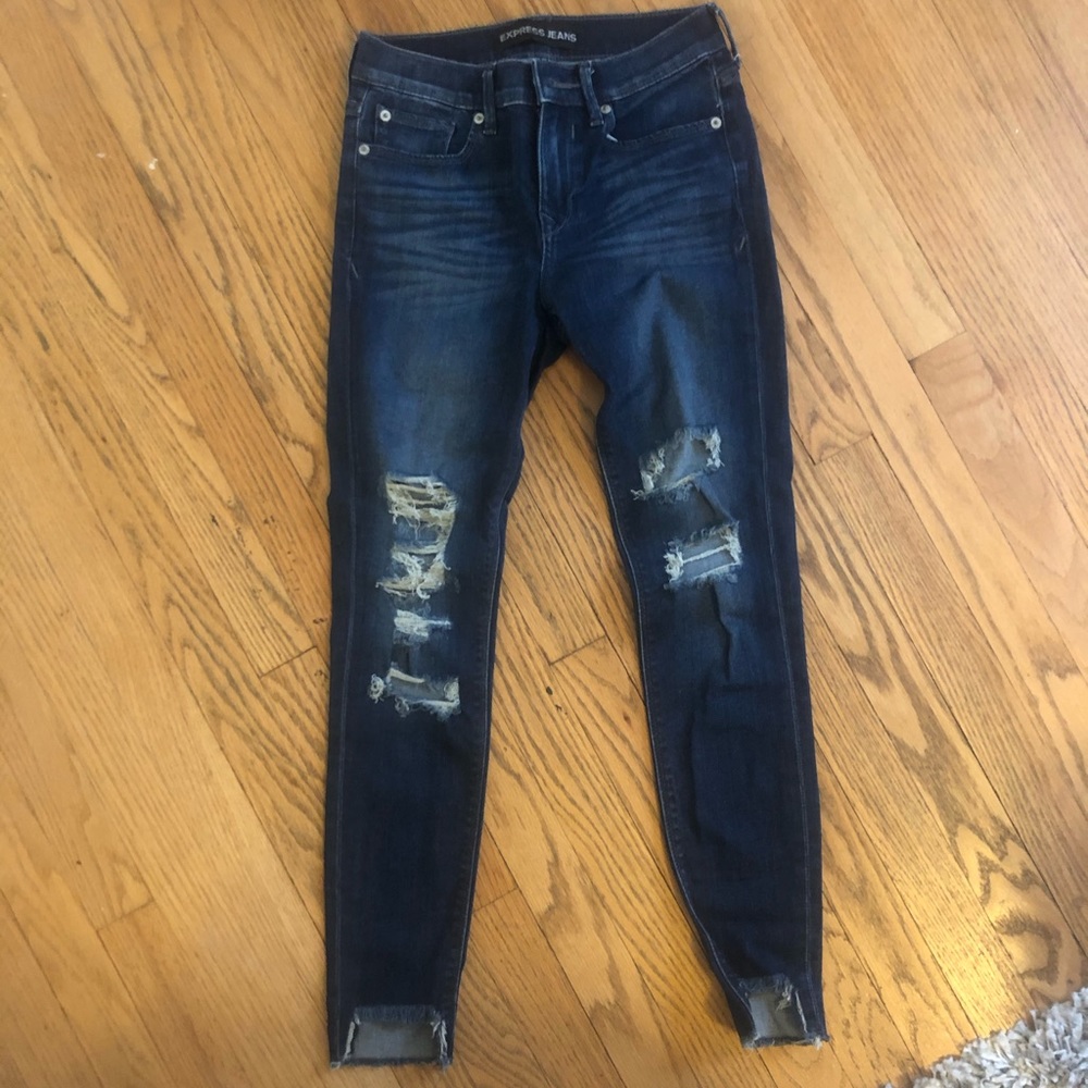 Express Ripped Blue Jeans